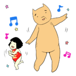 踊る金太郎とクマ